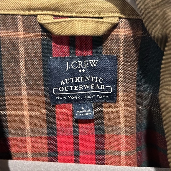 J.Crew Factory men’s brown button down chore jacket flannel lined size Large - Picture 7 of 10